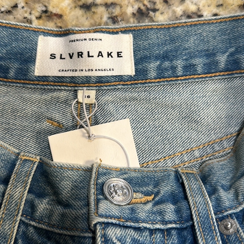 SLVRLAKE Denim Blue Wide Leg Jeans - Picture 4 of 11